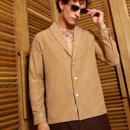 Campus Sutra Comfort Shawl Collar Shirt-image-72