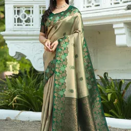 Shriyangan Floral Woven Design Zari Pure Silk Kanjeevaram Saree-image-88