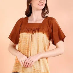 CORSICA Tie and Dye Square Neck Top-image-80