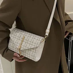 LULU & SKY PU Structured Handheld Bag with Cut Work image 5