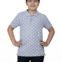 DIEGO FELIPE Boys Polo Collar Pure Cotton T-shirt-image-23