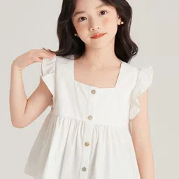 LULU & SKY Flutter Sleeve Cotton Top-8
