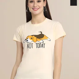 Mast & Harbour Women Typography 2 Printed Applique T-shirt-picture-3