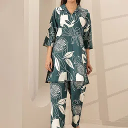 Libas Floral Printed Shirt Collar Tunic With Trouser-picture-2