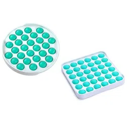 YK Set of 2 Pop It Sensory Fidget Toy Square and Round image 4