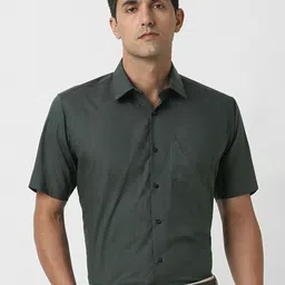 Van Heusen Textured Spread Collar Cotton Formal Shirt-image-78