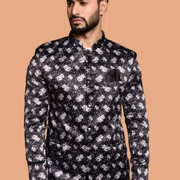 PRINTINDIA Printed Mandarin Collar Single Breasted Blazer-picture-55