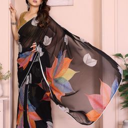 Anouk Floral Poly Georgette Saree-picture-42