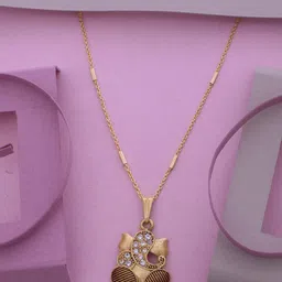 Ramdev Art Fashion Jwellery Gold-Plated Lord Ganesha Stone Studded Pendant With Chain-picture-12