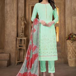 SHADOW & SAINING Floral Printed Silk Georgette Unstitched Dress Material-image-10