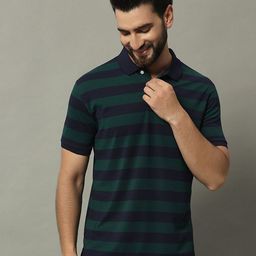 GET GOLF Men Striped Polo Collar Cotton T-shirt-image-96