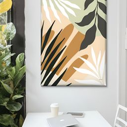 Livin'luxe White & Green Botanical Abstract Canvas Wall Art-picture-22