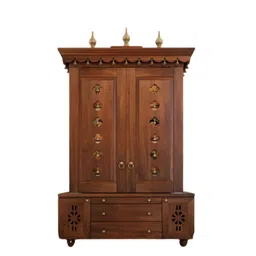 DZYN Furnitures Teak Wood Pooja Mandap With Door-image-44