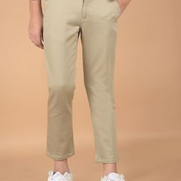 Crimsoune Club Boys Textured Slim Fit Chinos Trousers-image-48