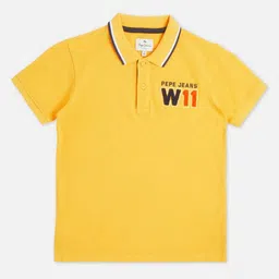 Pepe Jeans Boys Typography Printed Polo Collar Pure Cotton T-shirt-image-45