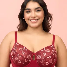 Nykd Floral Self Design Half Coverage Underwired Bra image 1