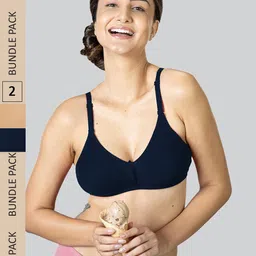 LYRA Pack Of 2 Cotton Rich Mesh Ladder Wire Free Moulded and Seamless Bra-image-76