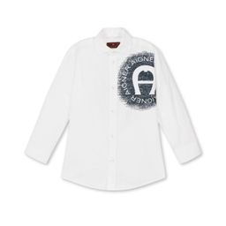 AIGNER Boys Comfort Typography Printed Pure Cotton Casual Shirt-image-90