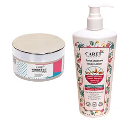 CARET ORGANIC Vitamin C & E Daily Radiance Cream 50 g With Total Moisture Body Lotion 200-17