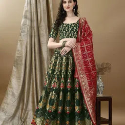 LADY SHOPI Ready to Wear Lehenga & Unstitched Blouse With Dupatta-picture-19