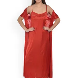 new blue eyes 6-Piece Satin Nightdress Set-image-43