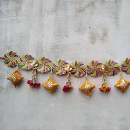 Nutts Yellow & Green Chakri Lace Satiya Bandhanwar-27
