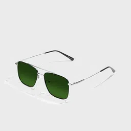SAM & MARSHALL Unisex Metal UV Protection Silver Sunglasseses VEIN_SILVER_BLACK_GREEN_2938-29