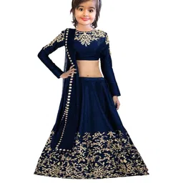F Plus Fashion Girls Blue Lehenga Choli-image-76