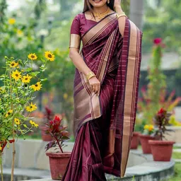 Aldwych Striped Zari Silk Blend Banarasi Saree-34