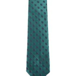 Alvaro Castagnino Men Teal & Black Polka Dots Printed Skinny Tie-picture-47