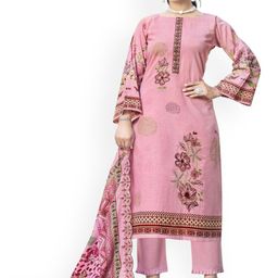 DRAVINAM Trends Embroidered Pure Cotton Unstitched Dress Material-picture-4