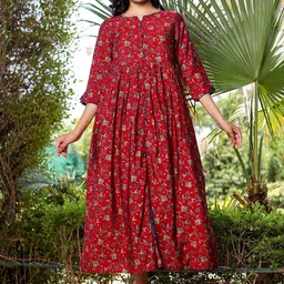 VASVI Printed Flared Ethnic Maxi Dresses-picture-5