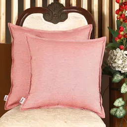 Home Red 2 Pieces Cotton Square Cushion Covers-6
