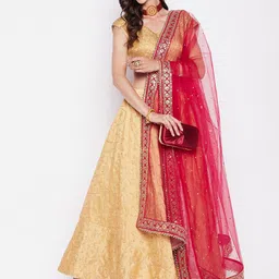 Clora Creation Ethnic Motifs Sequinned Embroidered Dupatta-45