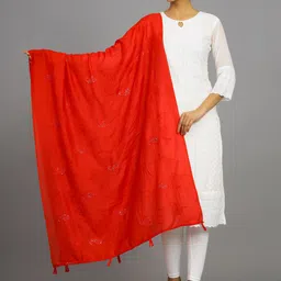 HANDICRAFT PALACE Paisley Embroidered Dupatta with Sequinned-picture-43