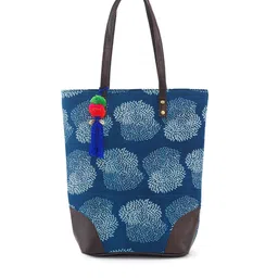 NEPRI Floral Printed Shopper Tote Bag With Tasselled-15