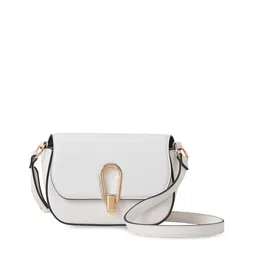 Accessorize London Women Faux Leather Large Metal Lock Sling Bag-52