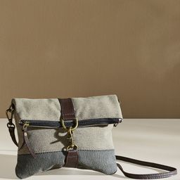 Mona B Brown Women Colourblocked Structured Upcycled Canvas Sling Bag-47