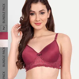 FIMS Pack Of 2 Floral Bra Lightly Padded-image-94