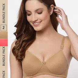 Floret Pack Of 2 Lightly Padded High Support All Day Comfort Seamless Bra-picture-30