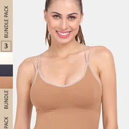 Amour Secret Pack Of 3 Ribbed Lightly Padded Anti Odour Sports Bra-image-52