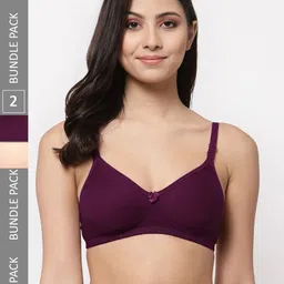 Docare Pack Of 2 Full Coverage Lightly Padded Cotton T-Shirt Bras With All Day Comfort-15