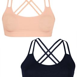 DChica Girls Pack Of 2 Full Coverage Lightly Padded Workout Bra With All Day Comfort-12