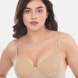 Candour London Floral Laced Medium Coverage T-shirt Bra With All Day Comfort-image-4