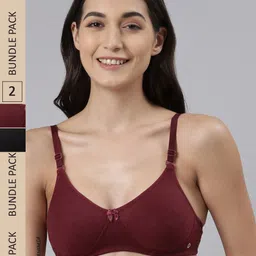 Dollar Missy Pack of 2 Wire-Free Soft Lightly Padded Anti-Microbial Anti-Odour Bra-image-3