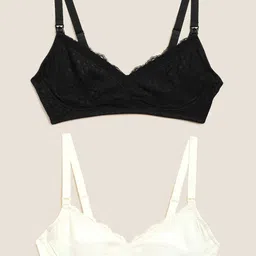 Marks & Spencer Black & White Pack Of 2 Lightly Padded Bra-45
