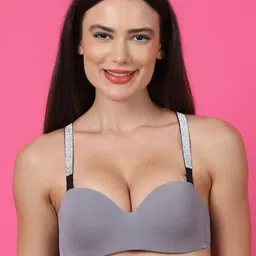 PrettyCat Half Coverage Underwired Lightly Padded Balconette Bra-image-58