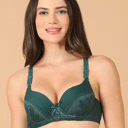 PrettyCat Floral Medium Coverage Underwired Lightly Padded T-shirt bra With bows-picture-27