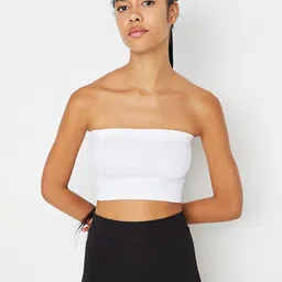 Trendyol Ribbed Full Coverage Strapless Bandeau- All Day Comfort Bra-36