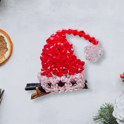 Choko Girls Santa Claus Christmas Cap Beads Embellished Alligator Hair Clip-47